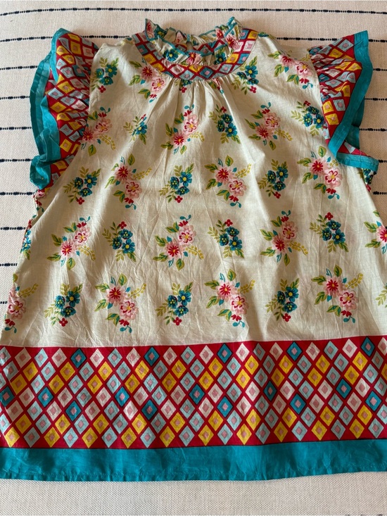 THML Tops - THML Floral Flutter Sleeve Top - Cream, Teal & Pink